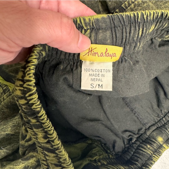 Himalaya Clothing Unique Hippie Flower Of Life Print Pants 100% Cotton Green S/M - Picture 6 of 6
